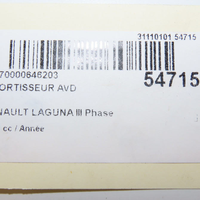 Amortisseur avant droit occasion RENAULT LAGUNA III Phase 1 COUPE 08-2008->03-2013 543023520R 7