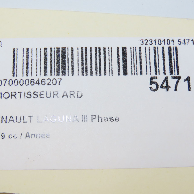 Amortisseur arrière droit occasion RENAULT LAGUNA III Phase 1 COUPE 08-2008->03-2013 562100033R 6