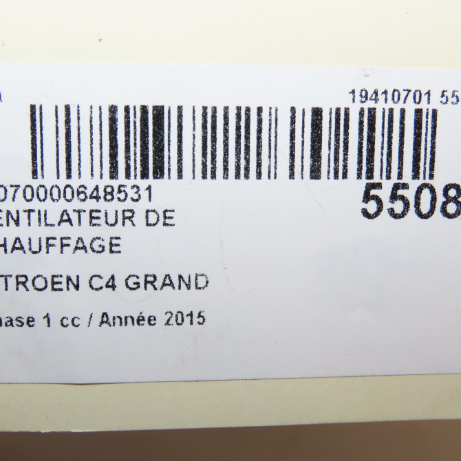 Ventilateur de chauffage occasion CITROEN C4 GRAND PICASSO II Phase 1 04-2013->... 2.0 BlueHDI 150ch 9849784380 7