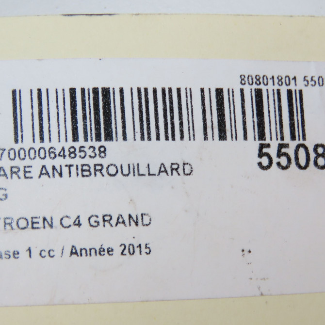 Phare antibrouillard avant gauche occasion CITROEN C4 GRAND PICASSO II Phase 1 04-2013->... 2.0 BlueHDI 150ch 6208Q3 6