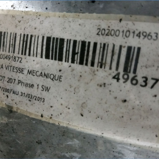 Boîte à vitesse mecanique occasion PEUGEOT 207 Phase 1 SW 07-2007->03-2013 223109 5