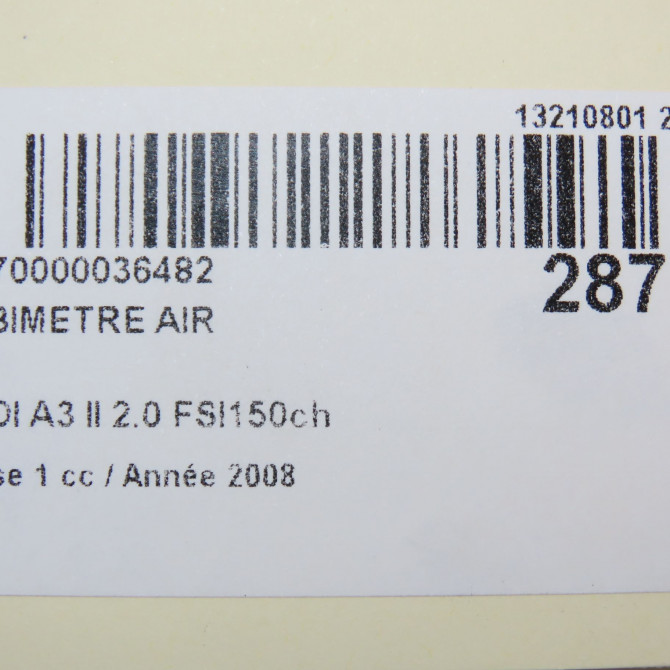 Debimetre air occasion AUDI A3 II Phase 1 06-2003->06-2008 2.0 FSI150ch 074906461B 6