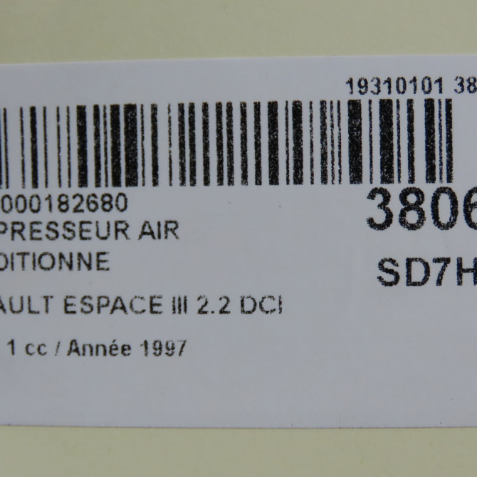 Compresseur air conditionne occasion RENAULT ESPACE III Phase 1 12-1996->09-2002 2.2 DCI 115ch 7701499839 8