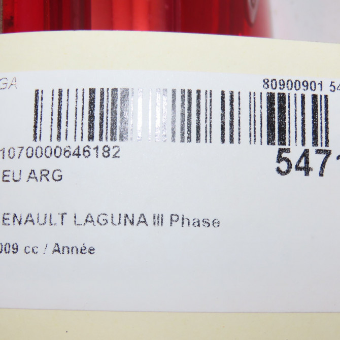 Feu arrière gauche occasion RENAULT LAGUNA III Phase 1 COUPE 08-2008->03-2013 265550005R 5