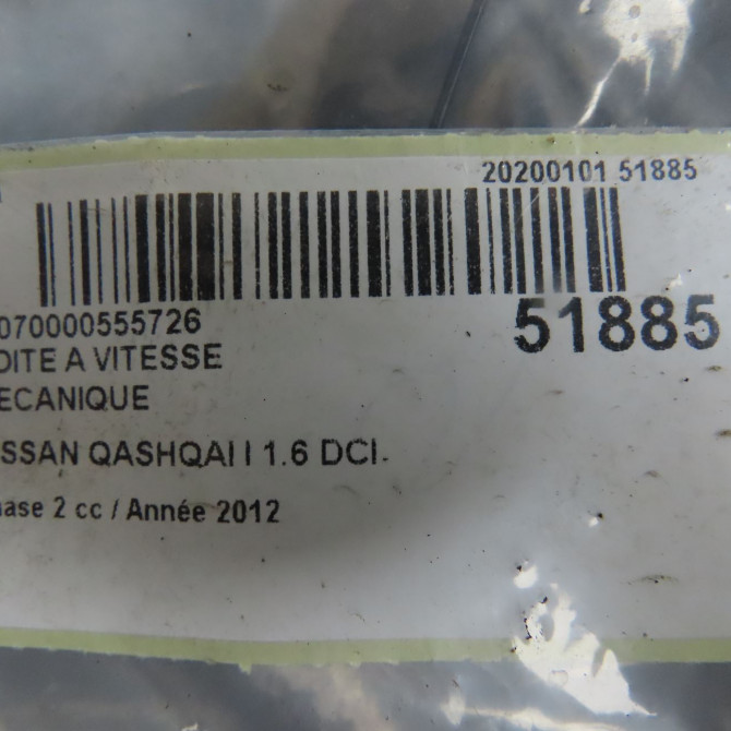 Boîte à vitesse mecanique occasion NISSAN QASHQAI I Phase 2 03-2010->04-2014 1.6 DCI 130ch 32010BB60DRE 6