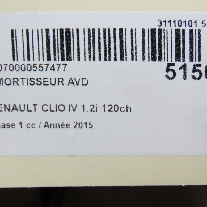 Amortisseur avant droit occasion RENAULT CLIO IV Phase 1 07-2012->... 1.2i 120ch 543027350R 3