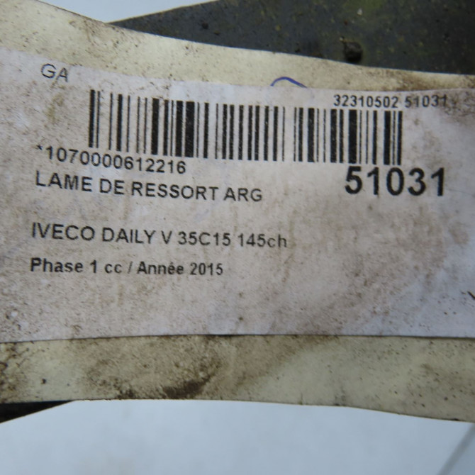 Lame de ressort arg occasion IVECO 146 Phase 1 04-1995->04-1999 35C15 145ch 6