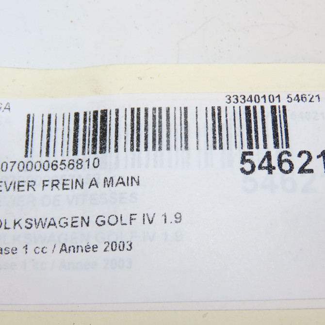 Levier frein a main occasion VOLKSWAGEN GOLF IV GOLF IV Phase 1 1998-01-01->2005-06-30 1.9 SDI 1J0711303AF 5