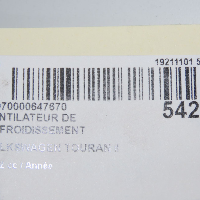 Ventilateur de refroidissement occasion VOLKSWAGEN TOURAN II Phase 1 09-2010->12-2015 5