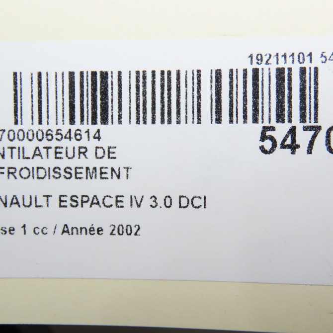 Ventilateur de refroidissement occasion RENAULT ESPACE IV Phase 1 09-2002->03-2006 3.0 DCI 8