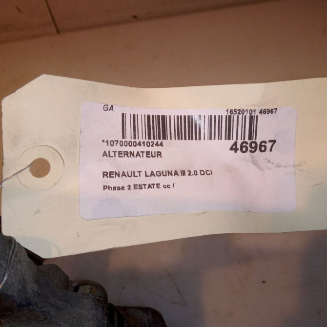 Alternateur occasion RENAULT LAGUNA III Phase 1 04-1995->04-1999 2.0 DCI 130ch 231004470R 5
