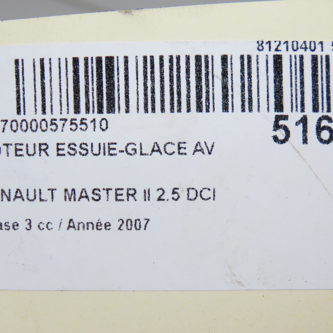 Moteur essuie-glace avant occasion RENAULT MASTER II Phase 3 06-2006->04-2010 2.5 DCI 100ch 7701058169 5