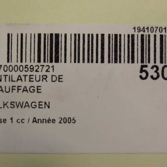 Ventilateur de chauffage occasion  7E1820021 7