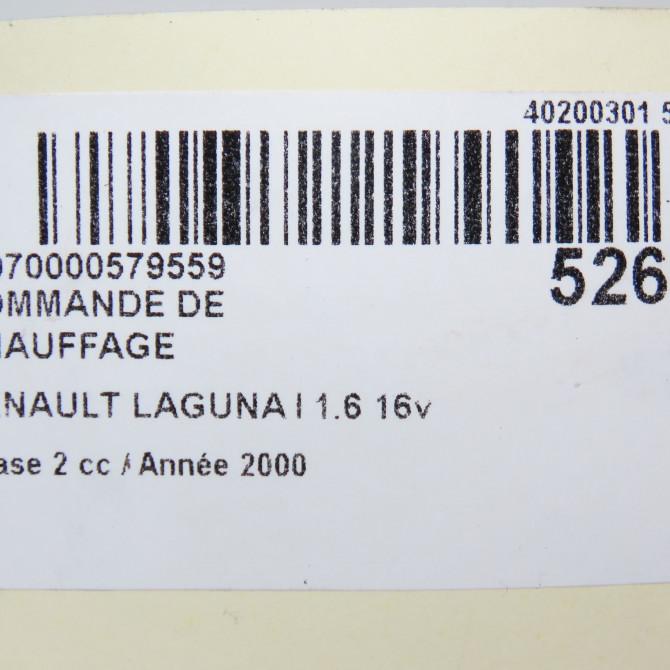 Commande de chauffage occasion RENAULT LAGUNA I Phase 2 04-1998->11-2000 1.6 16v 7701050718 7