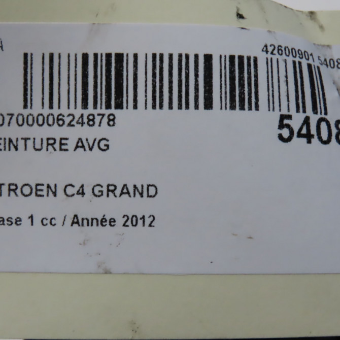 Ceinture avant gauche occasion CITROEN C4 GRAND PICASSO I Phase 1 10-2006->09-2013 1.6 HDI 110ch 8976L8 7