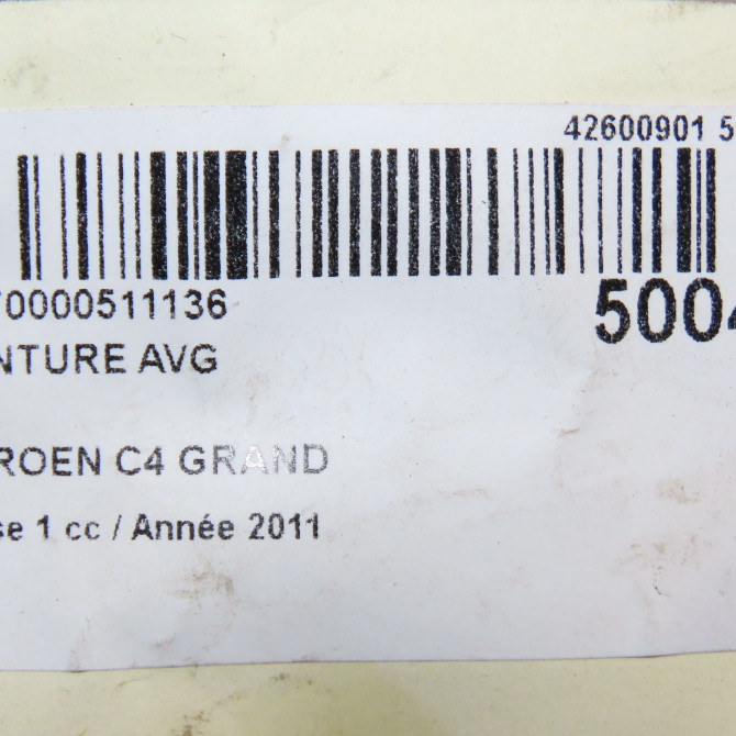Ceinture avant gauche occasion CITROEN C4 GRAND PICASSO I Phase 1 10-2006->09-2013 1.6 HDI 110ch 8976L8 6