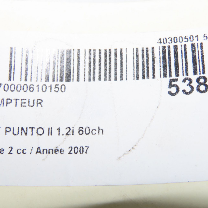 Compteur occasion FIAT PUNTO II Phase 2 05-2003->10-2009 1.2i 60ch 51703280 5