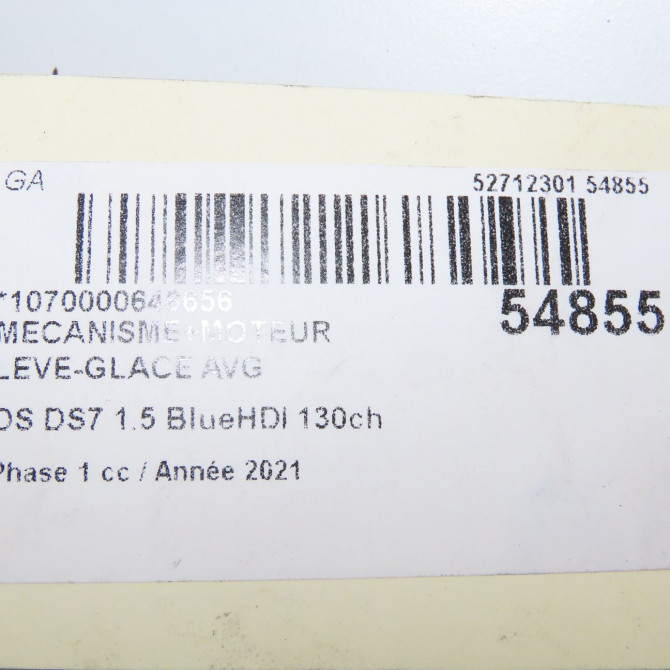 Mecanisme+moteur leve-glace avg occasion DS 146 Phase 1 04-1995->04-1999 1.5 BlueHDI 130ch 9840197680 7
