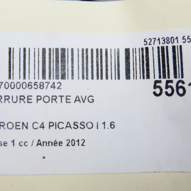 Serrure porte avg occasion CITROEN C4 PICASSO I Phase 1 01-2007->10-2013 1.6 e-HDI 8v 110ch 9135Y0 7