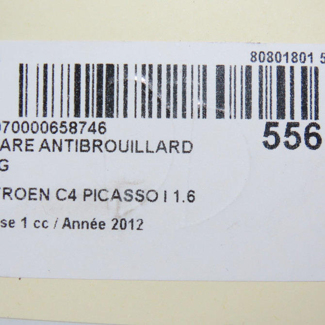 Phare antibrouillard avant gauche occasion CITROEN C4 PICASSO I Phase 1 01-2007->10-2013 1.6 e-HDI 8v 110ch 6206E1 6
