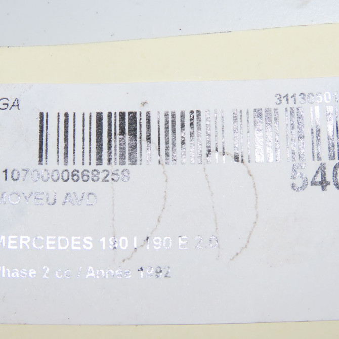 Moyeu avd occasion MERCEDES 190 I Phase 2 09-1988->06-1993 190 E 2.0 4