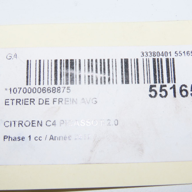 Etrier de frein avant gauche occasion CITROEN C4 PICASSO II Phase 1 04-2013->... 2.0 BlueHDi 150ch 1609897480 7