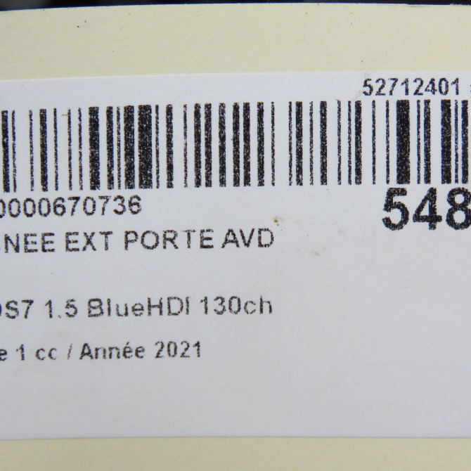 Poignee ext porte avd occasion DS 146 Phase 1 04-1995->04-1999 1.5 BlueHDI 130ch 967853201T 6