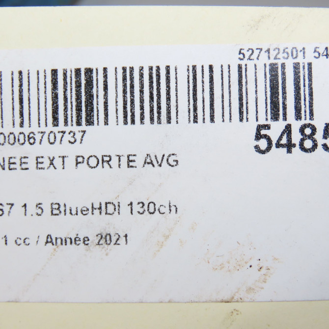 Poignee ext porte avg occasion DS 146 Phase 1 04-1995->04-1999 1.5 BlueHDI 130ch 967853211T 6