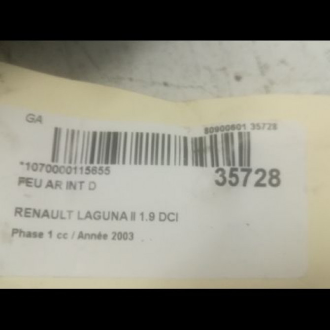 Feu arrière intérieur droit occasion RENAULT LAGUNA II Phase 1 11-2000->03-2005 1.9 DCI 110ch 8200002476 3