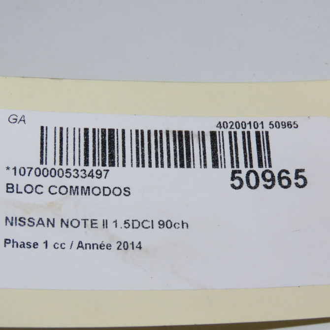 Bloc commodos occasion NISSAN NOTE II Phase 1 09-2013->... 1.5DCI 90ch 255603NL0B 4
