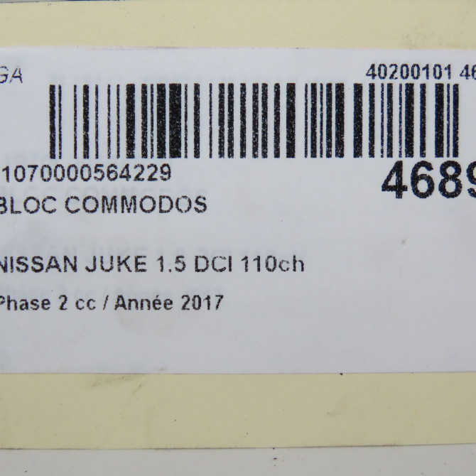 Bloc commodos occasion NISSAN JUKE Phase 2 03-2014->... 1.5 DCI 110ch 255603NL0B 5