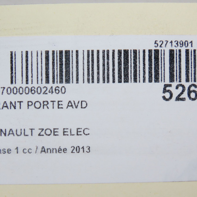 Tirant porte avd occasion RENAULT ZOE Phase 1 10-2012->... ELEC 5