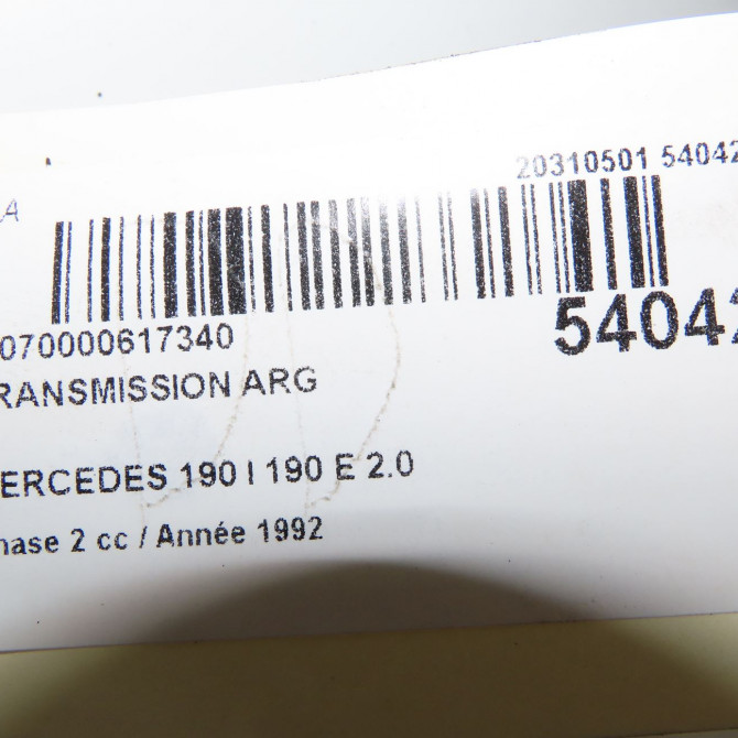 Transmission arrière gauche occasion MERCEDES 190 I Phase 2 09-1988->06-1993 190 E 2.0 6