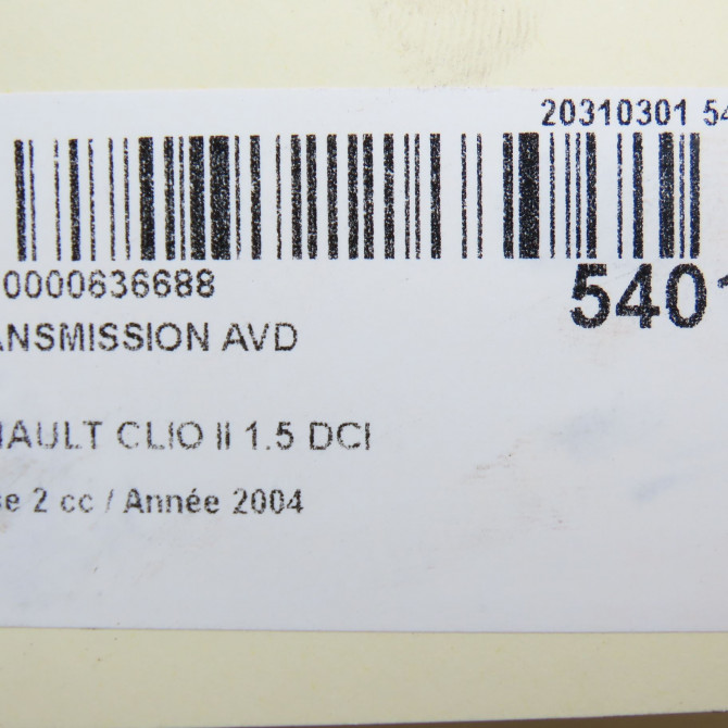 Transmission avant droite occasion RENAULT CLIO II Phase 2 06-2001->07-2006 1.5 DCI 80ch 8200613820 6