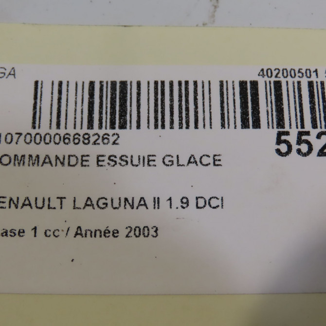 Commande essuie glace occasion RENAULT LAGUNA II Phase 1 11-2000->03-2005 1.9 DCI 110ch 5