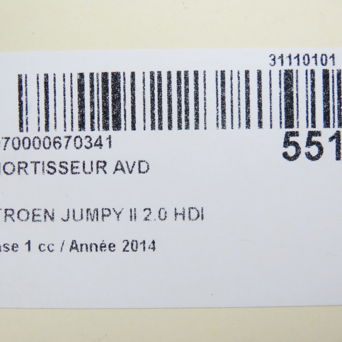 Amortisseur avant droit occasion CITROEN JUMPY II Phase 1 01-2007->... 2.0 HDI 125ch 5208Q5 7