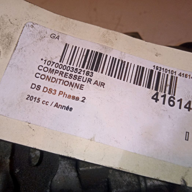 Compresseur air conditionne occasion DS DS3 Phase 2 06-2014->... 9815198580 5