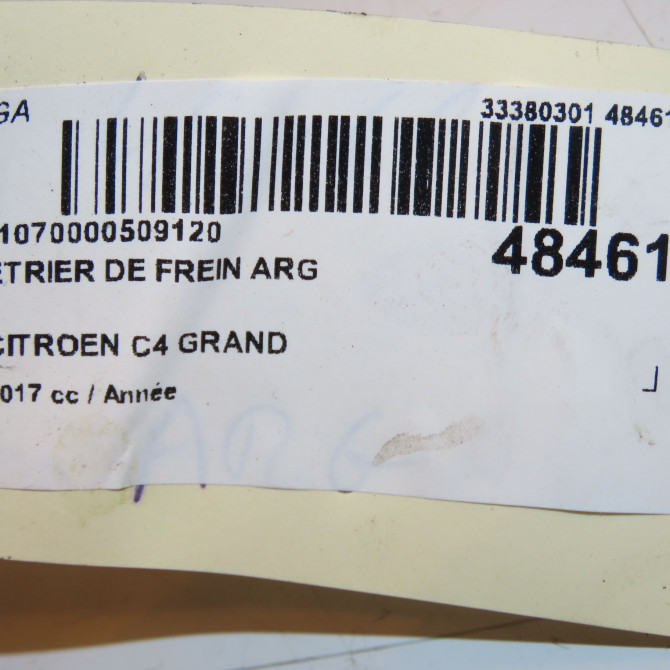 Etrier de frein arrière gauche occasion CITROEN C4 GRAND PICASSO II Phase 1 04-2013->... 1.6 e-HDi 115ch 1608999580 4