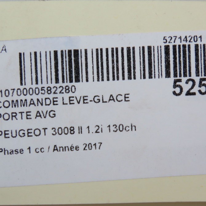 Commande lève-glace porte avant gauche occasion PEUGEOT 3008 II Phase 1 04-1995->04-1999 1.2i 130ch 96788273ZD 8
