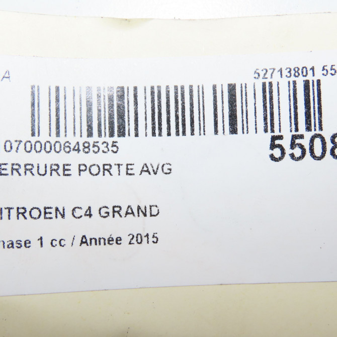 Serrure porte avg occasion CITROEN C4 GRAND PICASSO II Phase 1 04-2013->... 2.0 BlueHDI 150ch 9810310380 8