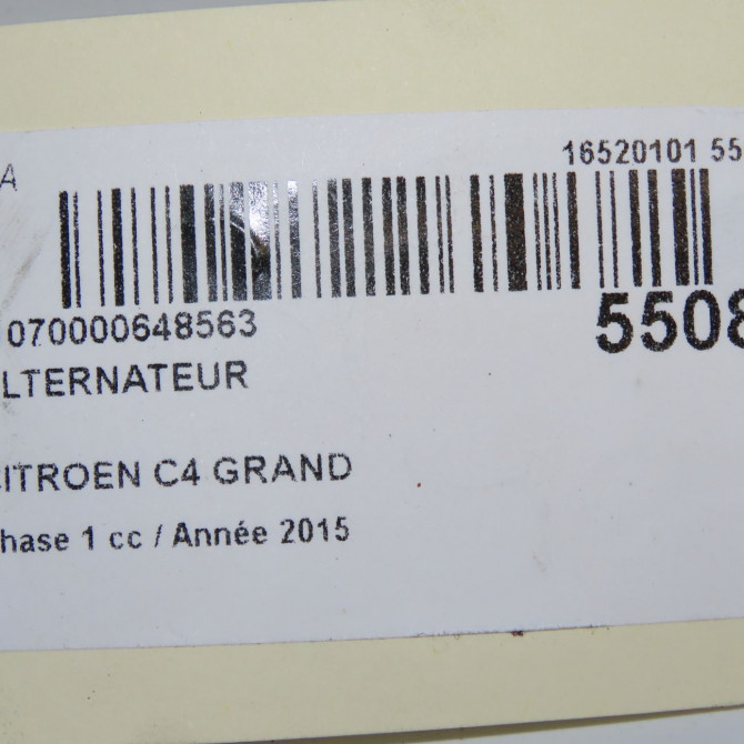 Alternateur occasion CITROEN C4 GRAND PICASSO II Phase 1 04-2013->... 2.0 BlueHDI 150ch 9826550280 8