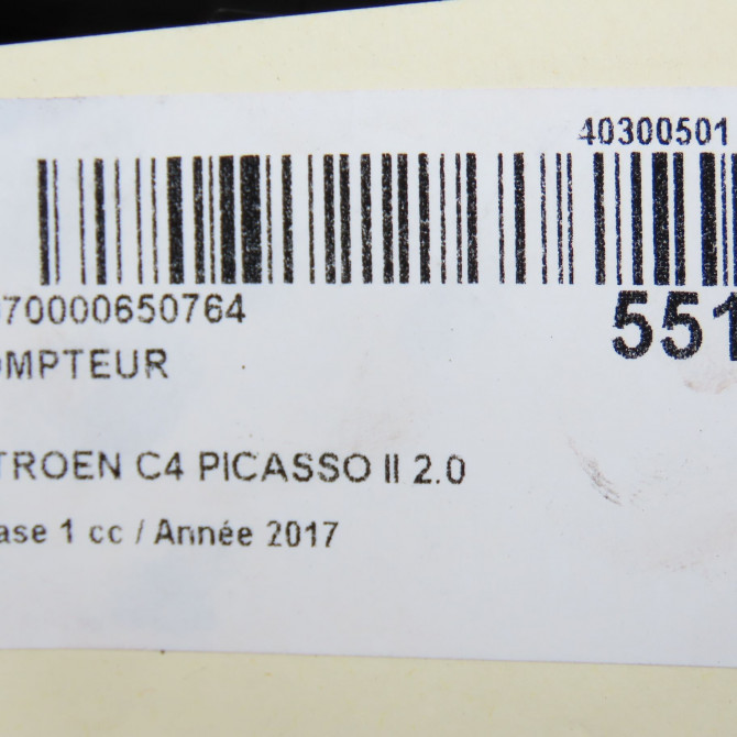 Compteur occasion CITROEN C4 PICASSO II Phase 1 04-2013->... 2.0 BlueHDi 150ch 9835011180 6