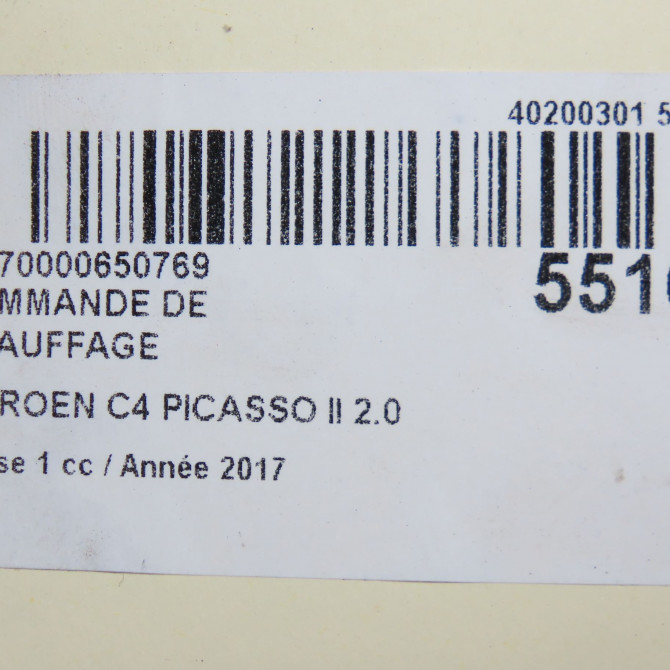 Commande de chauffage occasion CITROEN C4 PICASSO II Phase 1 04-2013->... 2.0 BlueHDi 150ch 9831652880 8