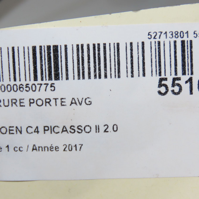 Serrure porte avg occasion CITROEN C4 PICASSO II Phase 1 04-2013->... 2.0 BlueHDi 150ch 9810310380 8