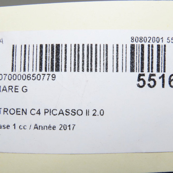 Phare gauche occasion CITROEN C4 PICASSO II Phase 1 04-2013->... 2.0 BlueHDi 150ch 9677217580 6