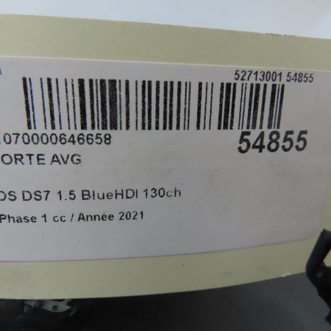 Porte avant gauche occasion DS 146 Phase 1 04-1995->04-1999 1.5 BlueHDI 130ch 9819326280 7