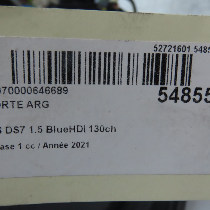 Porte arrière gauche occasion DS 146 Phase 1 04-1995->04-1999 1.5 BlueHDI 130ch 9819326880 6