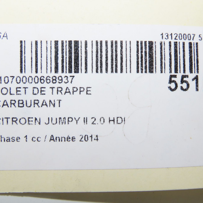 Volet de trappe carburant occasion CITROEN JUMPY II Phase 1 01-2007->... 2.0 HDI 125ch 1517E0 5