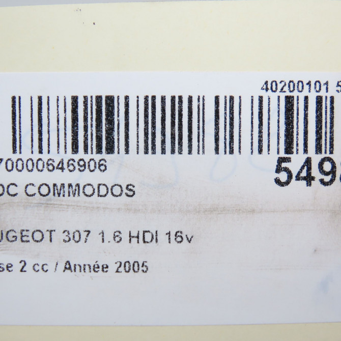 Bloc commodos occasion PEUGEOT 307 Phase 2 06-2005->03-2008 1.6 HDI 16v 90ch 6242A6 7