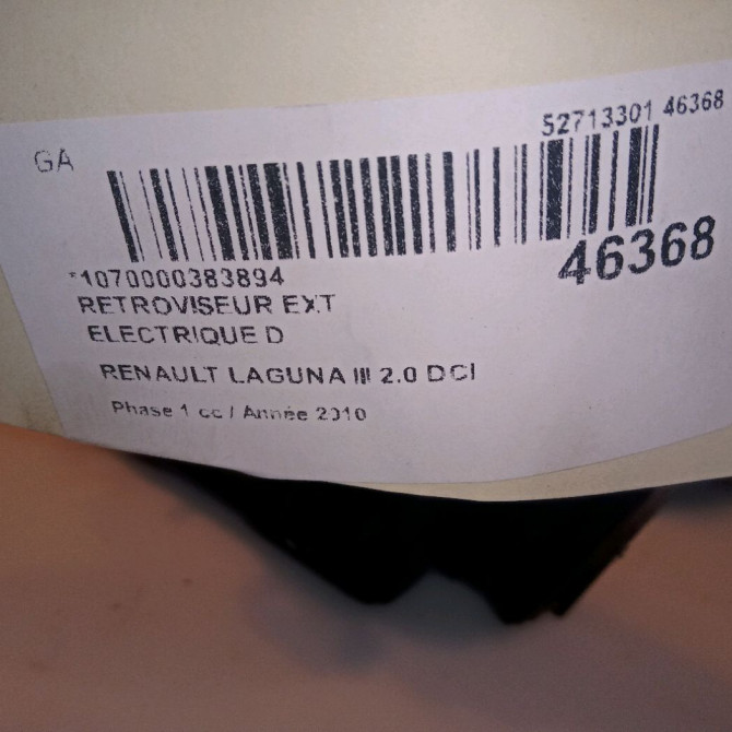 Retroviseur exterieur electrique droit occasion RENAULT LAGUNA III Phase 1 10-2007->10-2010 2.0 DCI 130ch 963010153R 6